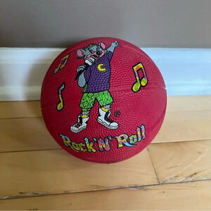Vintage Chuck E Cheese Mini Basketball CEC Entertainment ROCK 'N' ROLL 5" RED